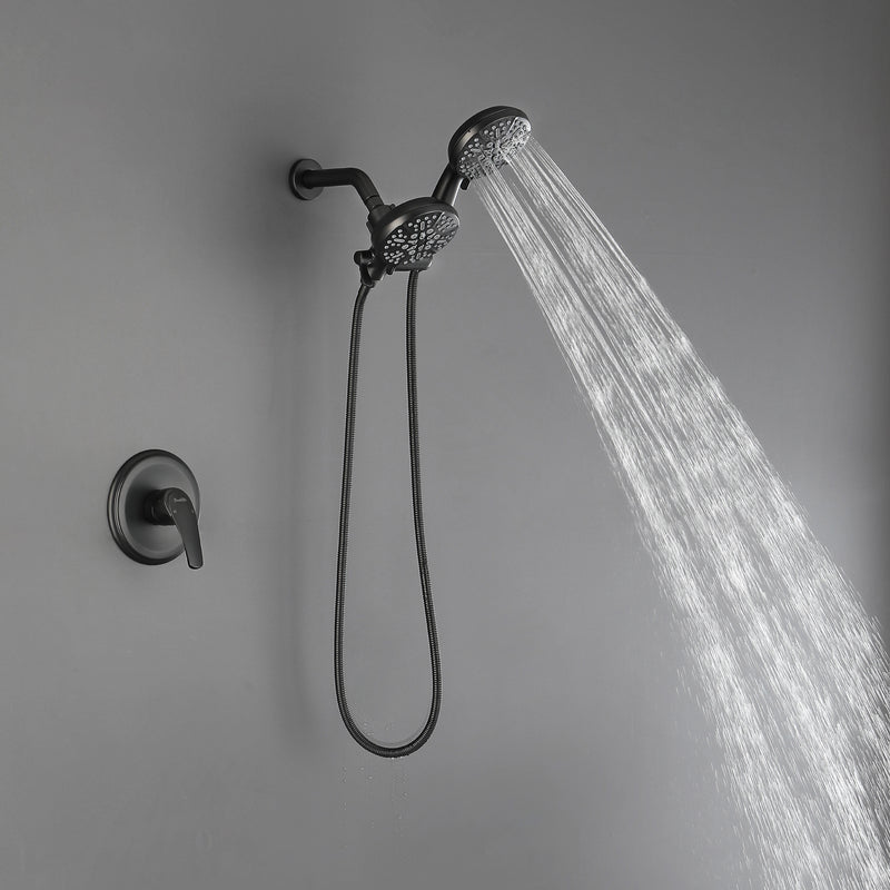 Dual-Function Shower Faucet Set with Valve Bathroom High Pressure 5-Setting Dual 2 in 1 Shower System with Handheld Showerhead