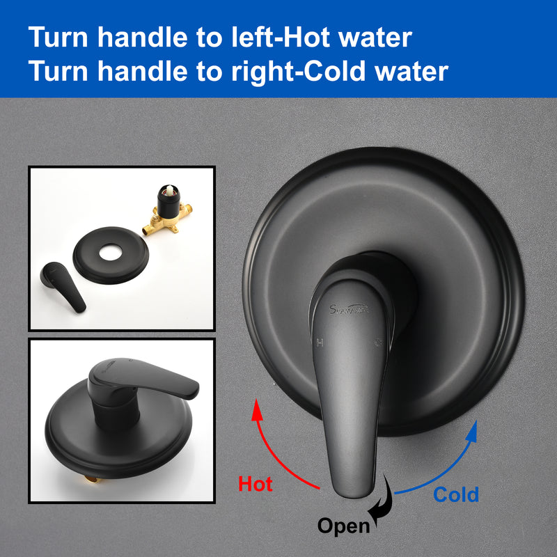 Dual-Function Shower Faucet Set with Valve Bathroom High Pressure 5-Setting Dual 2 in 1 Shower System with Handheld Showerhead