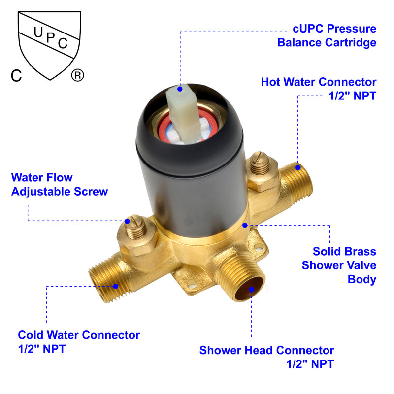SHAMANDA Shower System Combo Set High Pressure 5-Function Dual 2 in 1 Shower Faucet