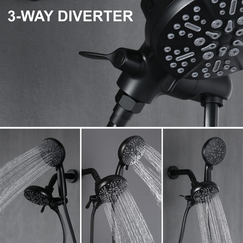 SHAMANDA Shower System Combo Set High Pressure 5-Function Dual 2 in 1 Shower Faucet
