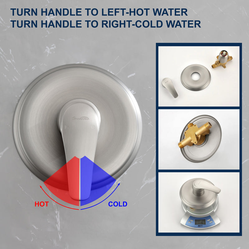SHAMANDA Shower System Combo Set High Pressure 5-Function Dual 2 in 1 Shower Faucet