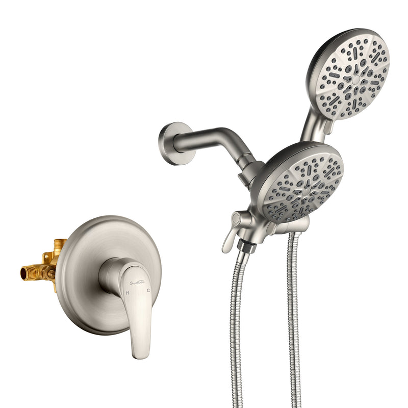 SHAMANDA Shower System Combo Set High Pressure 5-Function Dual 2 in 1 Shower Faucet