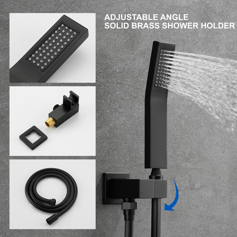 SHAMANDA Shower Set 10 Inch Shower Fixture with Handheld Spray 3-Function Wall Mount