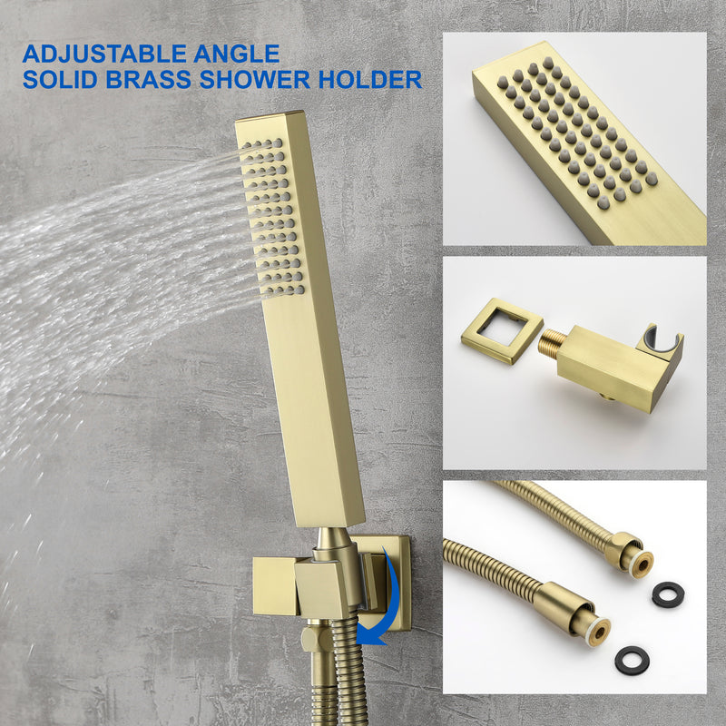 SHAMANDA Shower Set 10 Inch Shower Fixture with Handheld Spray 3-Function Wall Mount