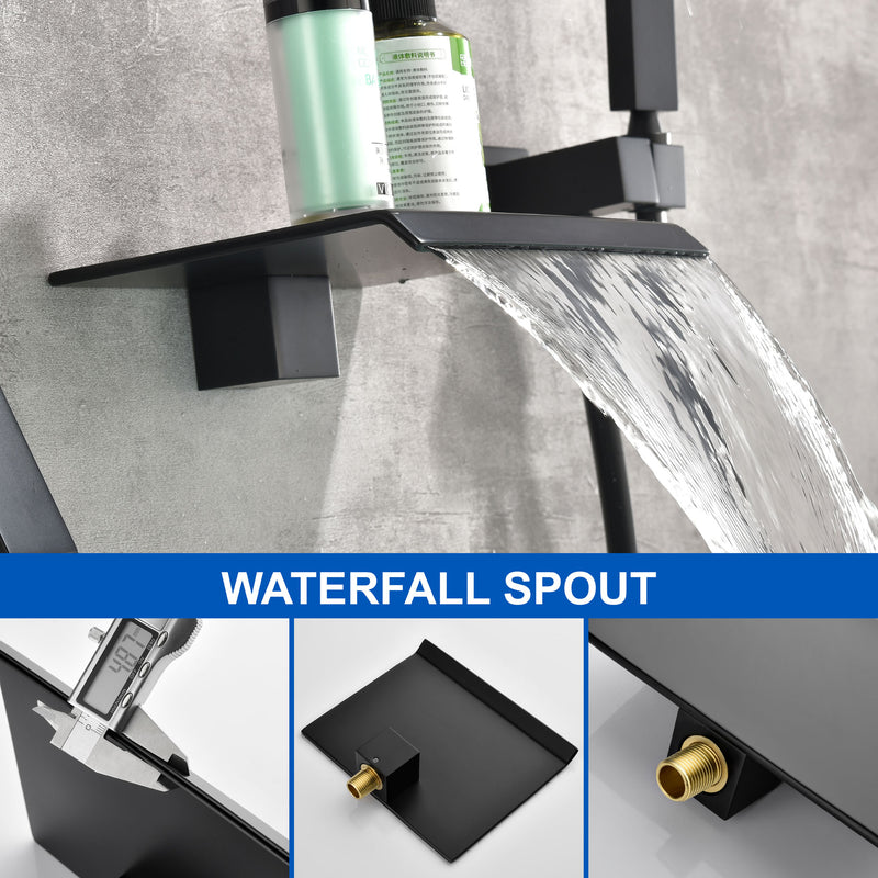 Waterfall Tub Faucet Wall Mount Roman Tub Filler