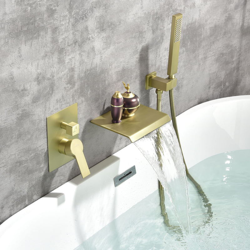 Waterfall Tub Faucet Wall Mount Roman Tub Filler