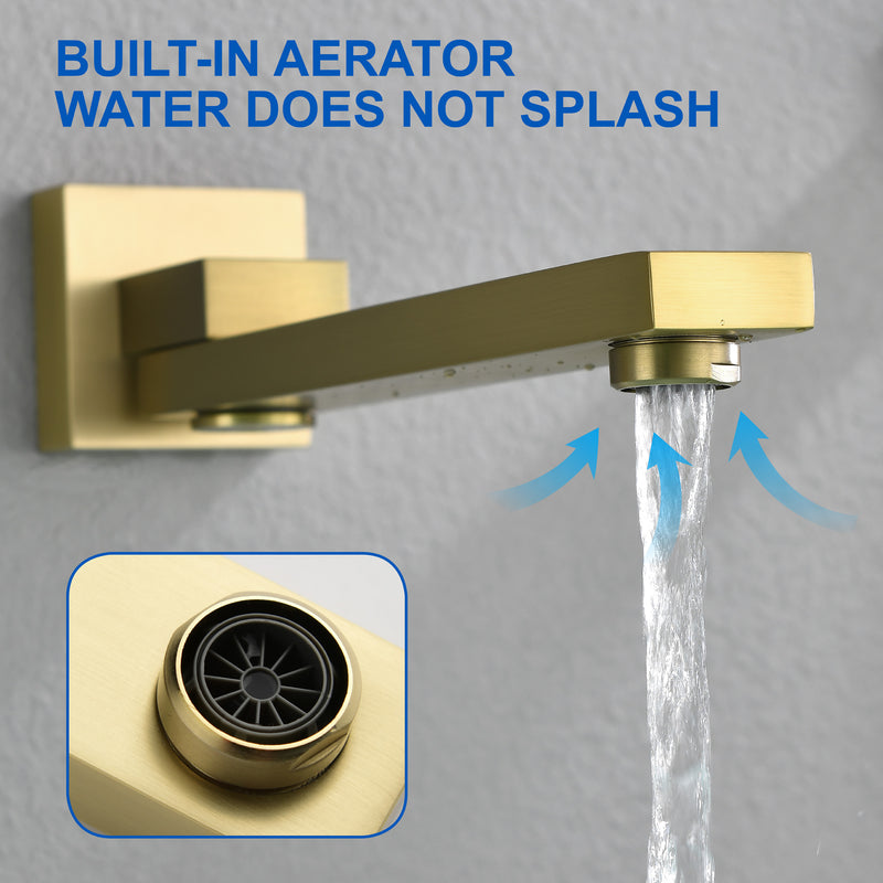 Bathroom Shower System Rainfall Handheld Shower With Faucet Set Tub Spout Wall Mounted Shower Head Trim Kit With Rough-In Valve