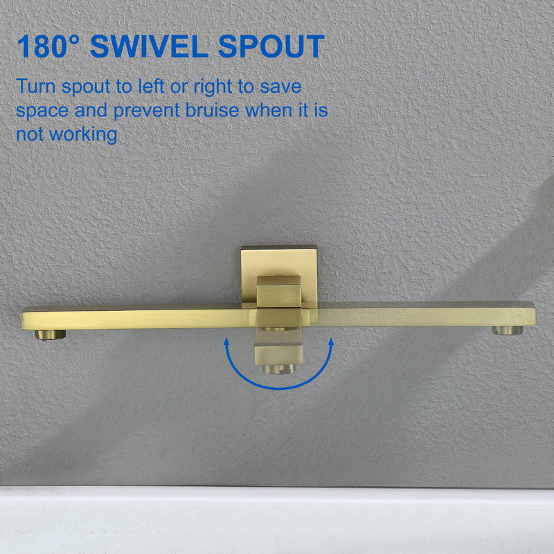 Bathroom Shower System Rainfall Handheld Shower With Faucet Set Tub Spout Wall Mounted Shower Head Trim Kit With Rough-In Valve