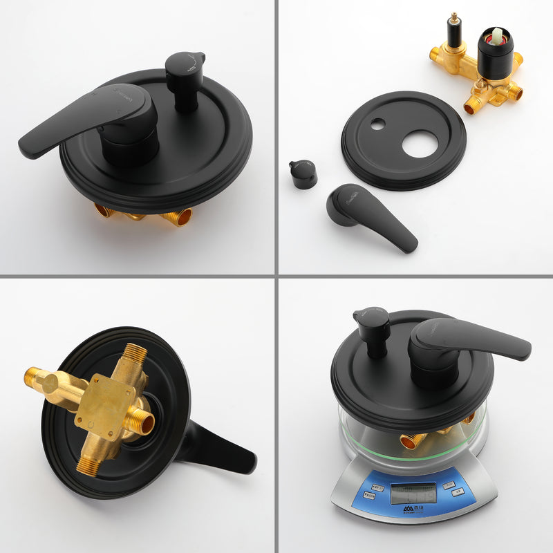 Ceiling-mounted Shower System with 12" Square Rain Shower Head and 5-Setting High Pressure Handheld Shower