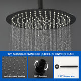 Luxury Shower Faucet Set, Shower System with High Pressure 12" Rain Shower Head and 5-Setting Handheld Shower