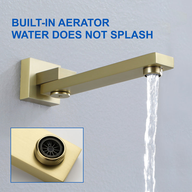 3-Way Bath and Shower Faucet 12" Rainfall Shower Head Faucet with Handheld Spray & 180 Degree Swivel Tub Spout Tap