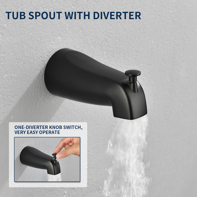 Shower Faucets Sets Complete with Tub Spout & Valve, 7 Modes Dual 2-in-1 High Pressure Rain & Handheld Shower Head System with 3-Way Water Diverter & Shower Trim Kit