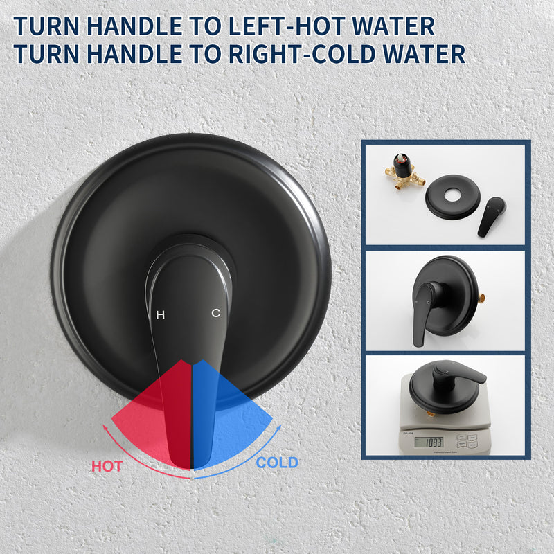 Shower Faucets Sets Complete with Tub Spout & Valve, 7 Modes Dual 2-in-1 High Pressure Rain & Handheld Shower Head System with 3-Way Water Diverter & Shower Trim Kit