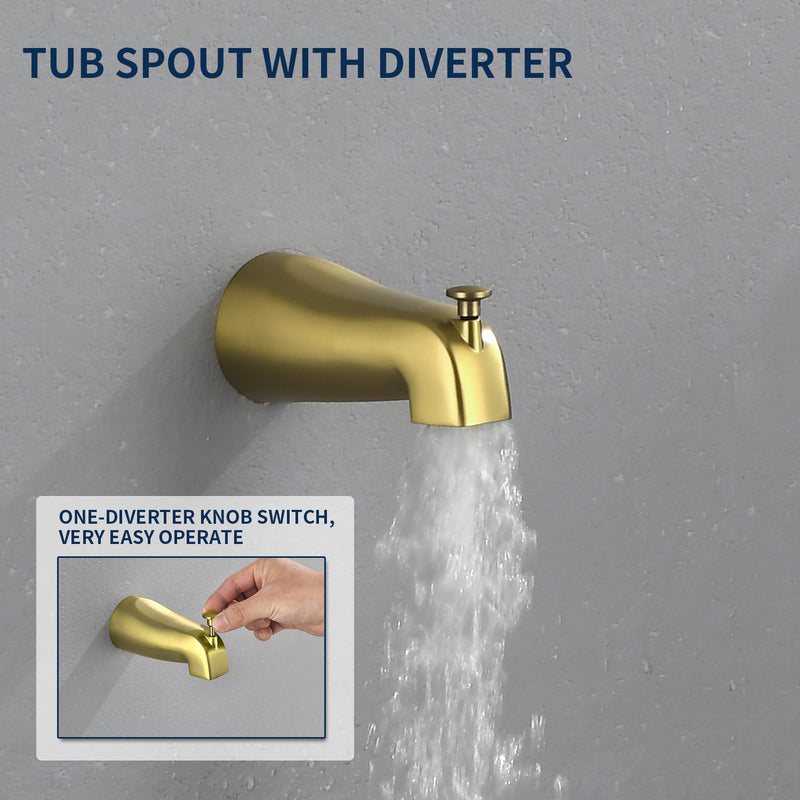 Shower Faucets Sets Complete with Tub Spout & Valve, 7 Modes Dual 2-in-1 High Pressure Rain & Handheld Shower Head System with 3-Way Water Diverter & Shower Trim Kit