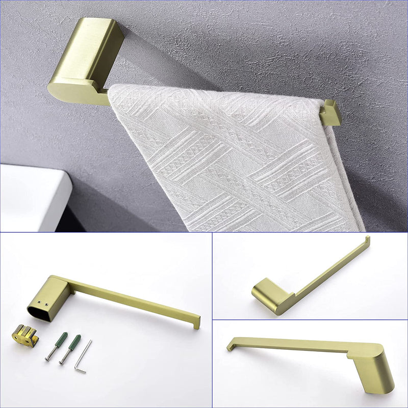 Bathroom Hardware Set, Wall Mount 4-Piece Bath Accessory Towel Rack Set In Brushed Gold, Brushed Nickel, Matte Black