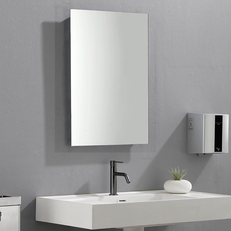 LED Bathroom Mirror 20"*28" Lighted Vanity Makeup Mirror with Front Light, Wall Mounted Dimmable Mirrors with Anti-Fog, Memory Function (Horizontal/Vertical)