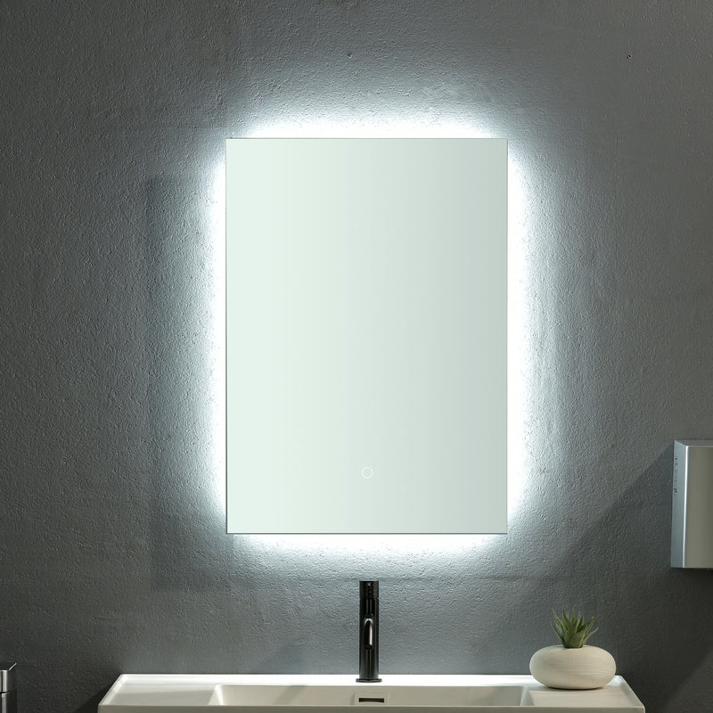 LED Bathroom Mirror 20"*28" Lighted Vanity Makeup Mirror with Front Light, Wall Mounted Dimmable Mirrors with Anti-Fog, Memory Function (Horizontal/Vertical)