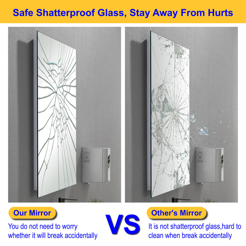 LED Bathroom Mirror 24"*32" Lighted Vanity Makeup Mirror with Front Light, Wall Mounted Dimmable Mirrors with Anti-Fog, Memory Function (Horizontal/Vertical)