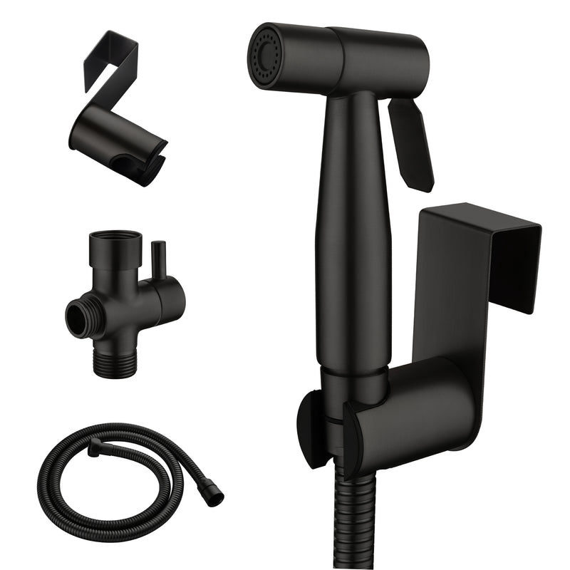 Handheld Bidet Sprayer for Toilet, Stainless Steel Baby Cloth Diaper Sprayer Kit with Cold Water-Matte Black,Brushed Gold